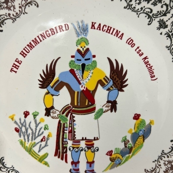 Hummingbird and Antelope Kachina Fine China Decorative Plates - Picture 1 of 8